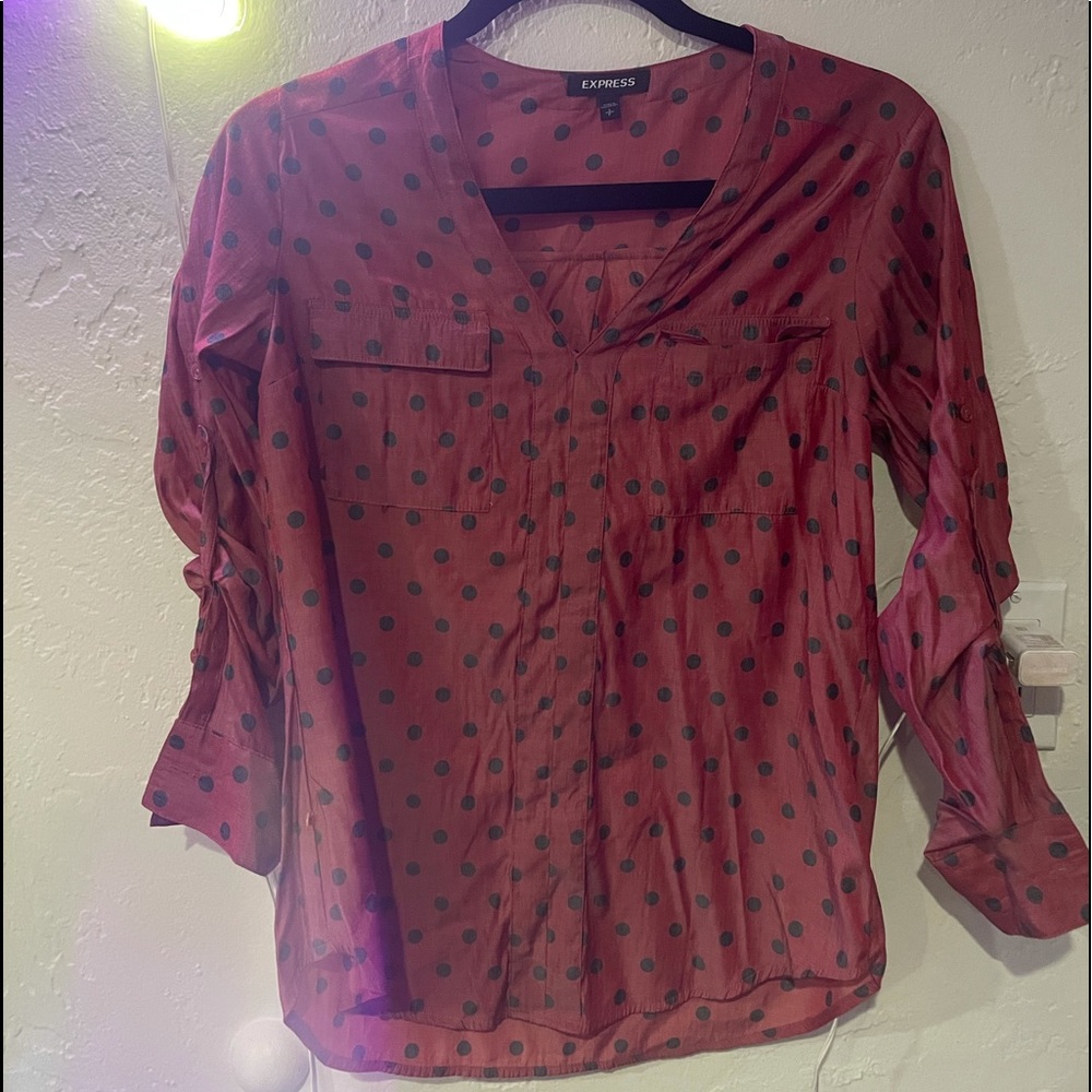 Red and black button down
